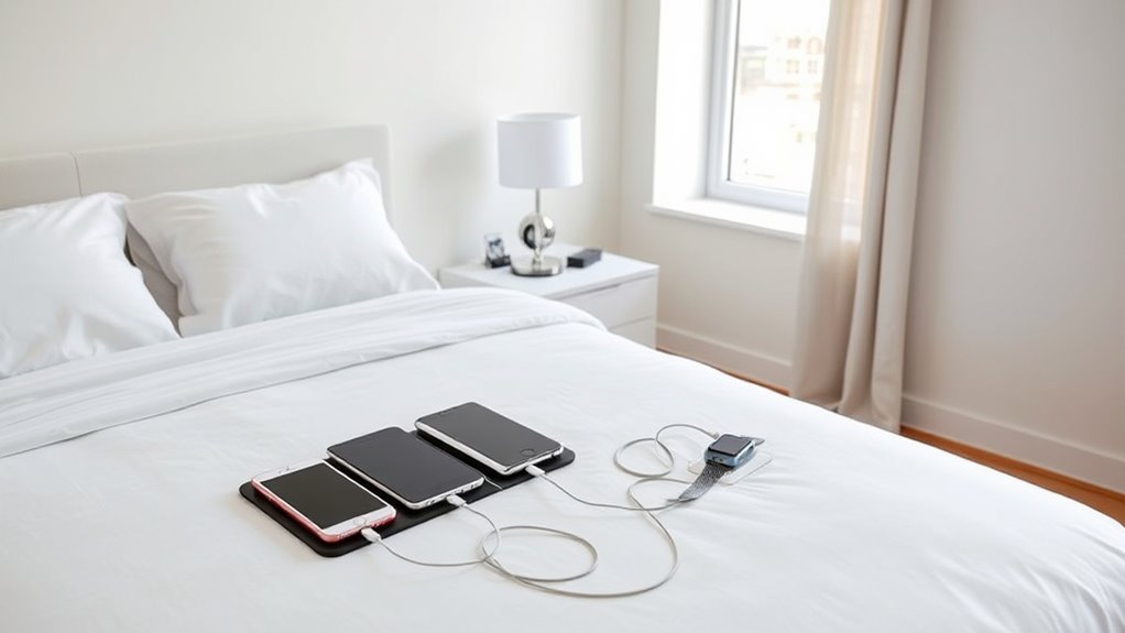 charge devices outside bedroom