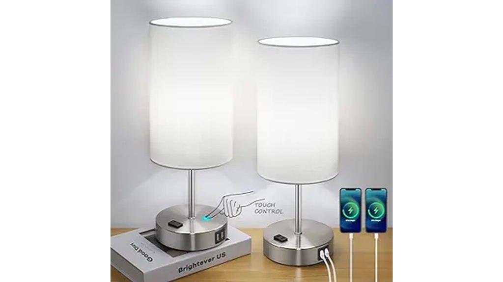 dual touch lamps with usb