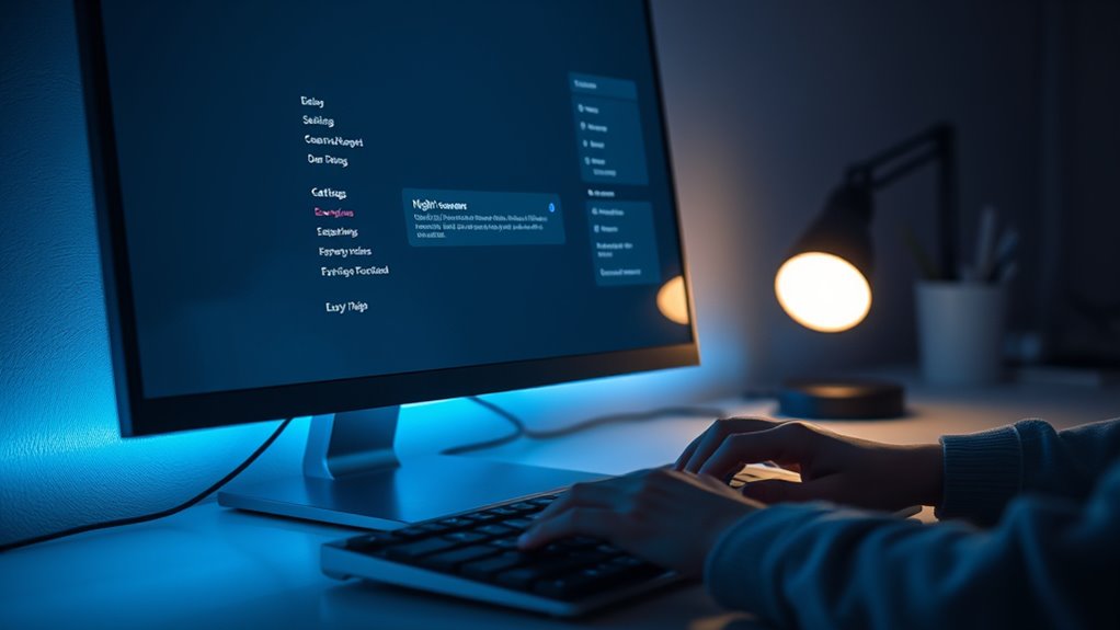 eye friendly night mode settings