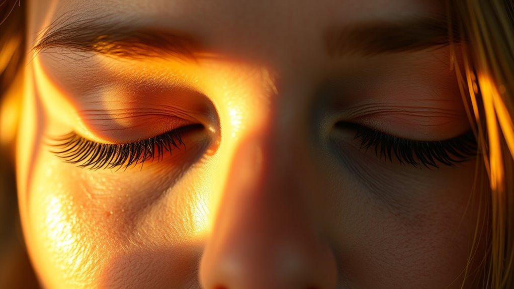 light through closed eyelids