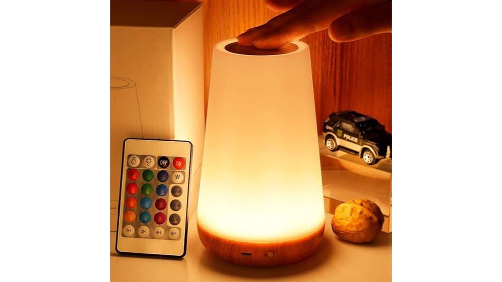 touch controlled bedroom lamp