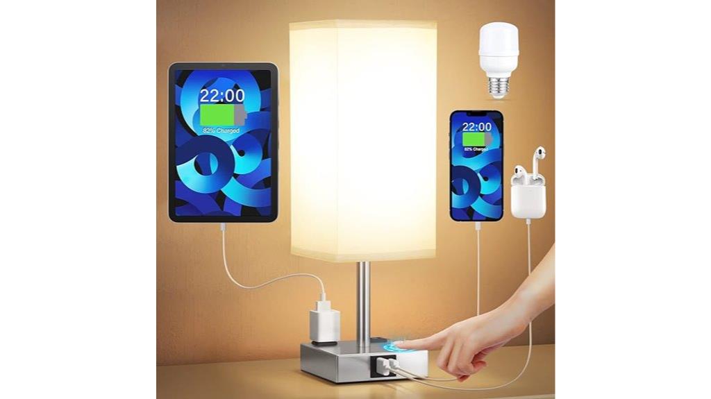 touch controlled bedside lamp