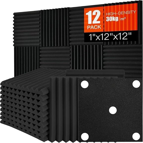 Acoustic Foam Panels 12 Pack Soundproof Wall Absorbing