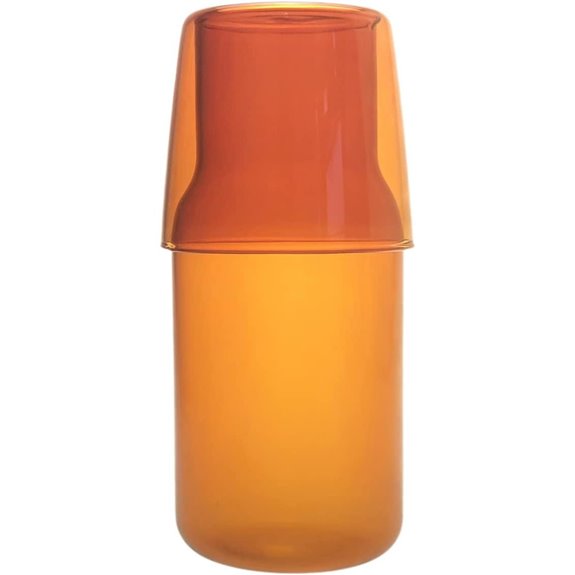 Sizikato 15 Oz Clear Glass Bedside Night Water Carafe with Tumbler Glass.