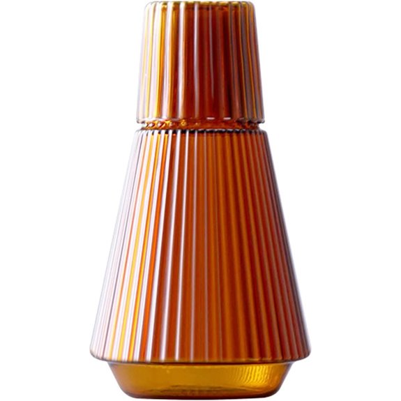 Sizikato 30 Oz Classic Striped Glass Water Carafe