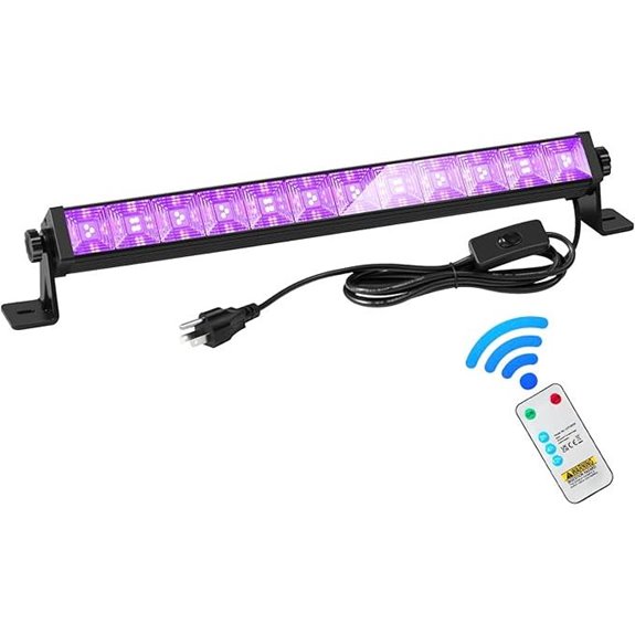 48W LED Black Light Bar with Remote and Cord
