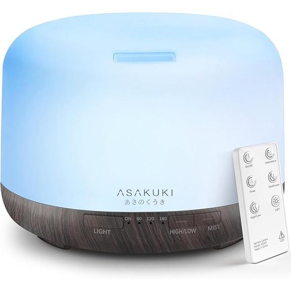 ASAKUKI 500ml Essential Oil Diffuser with Remote