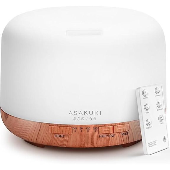 ASAKUKI 500ml Ultrasonic Aromatherapy Diffuser with Remote