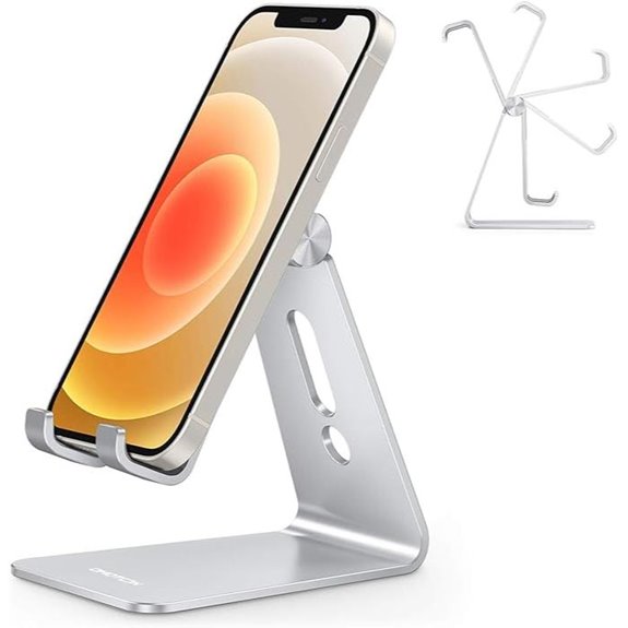 OMOTON Aluminum Adjustable Phone Stand with Charging Port