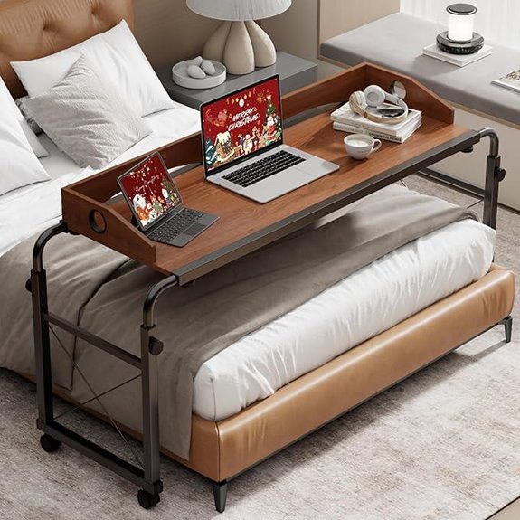 BYMECOST Adjustable Bed Laptop Desk with Wheels