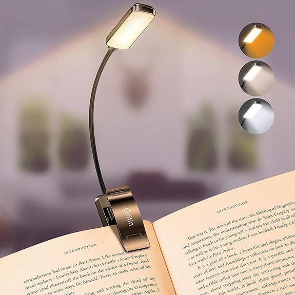Gritin Rechargeable LED Book Light with Dimming