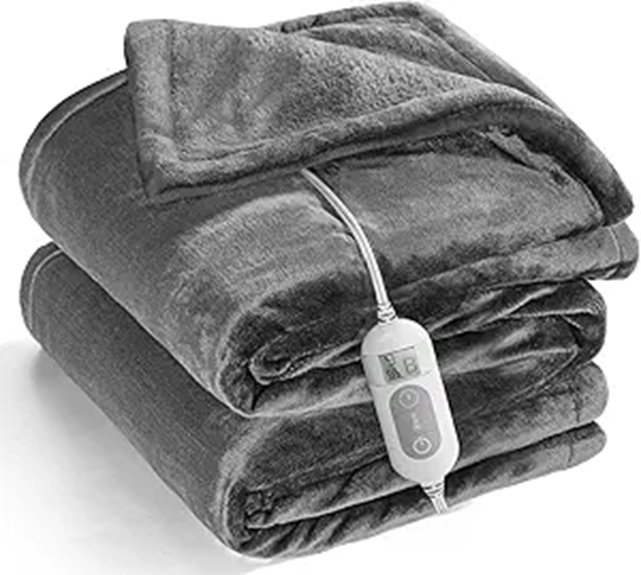 Heated Throw Blanket with Timer and Multiple Heat Levels