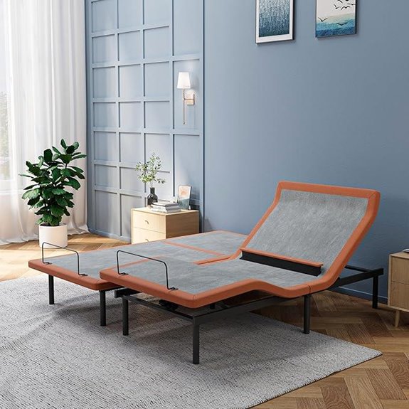 ESHINE Split King Adjustable Bed Frame with Remote