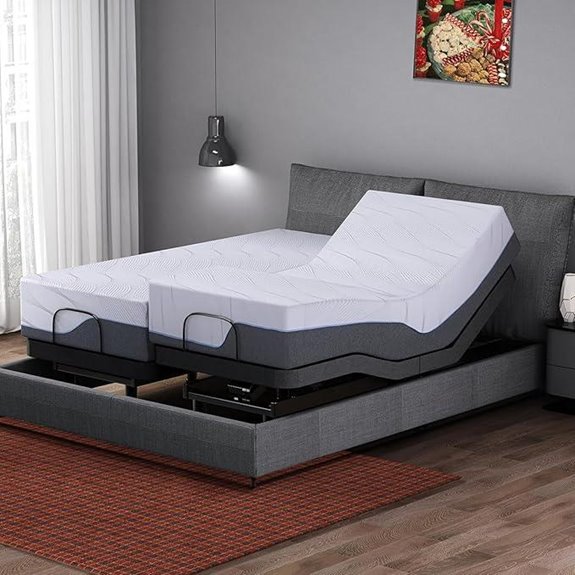 Split King Adjustable Bed Frame with Mattress and Remote