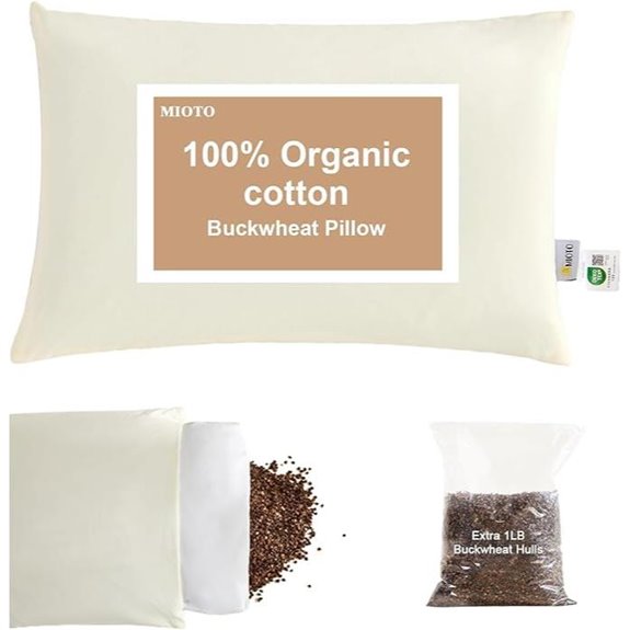Organic Buckwheat Pillow with Adjustable Support