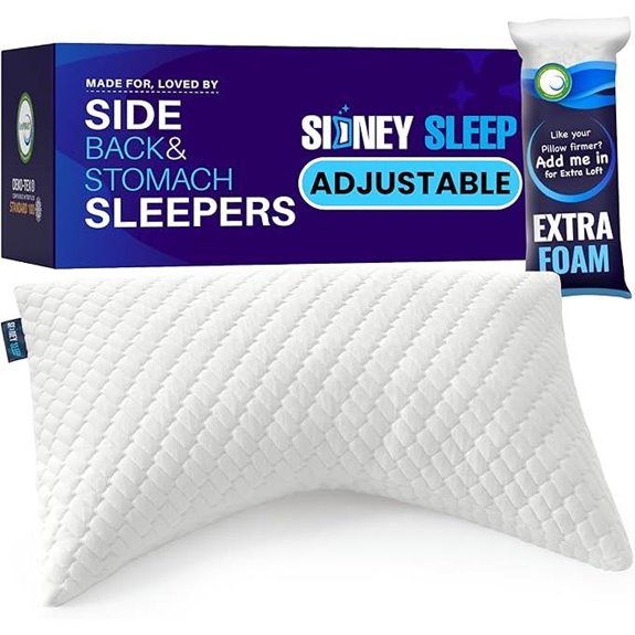 Sidney Sleep Adjustable Contour Fill Pillow Queen