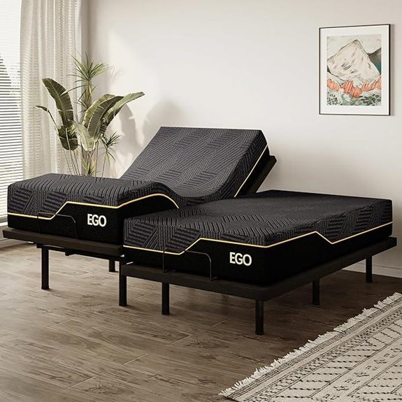 EGOHOME Split King Adjustable Bed Frame & Mattress