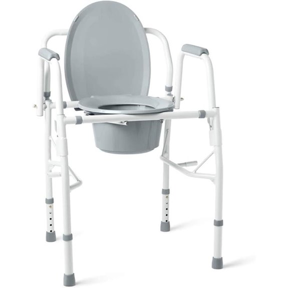 adjustable steel bedside commode