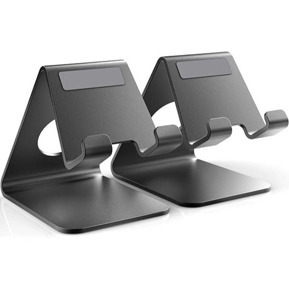 TOPGO 2-Pack Aluminum Phone Stands for Desk and Bedside