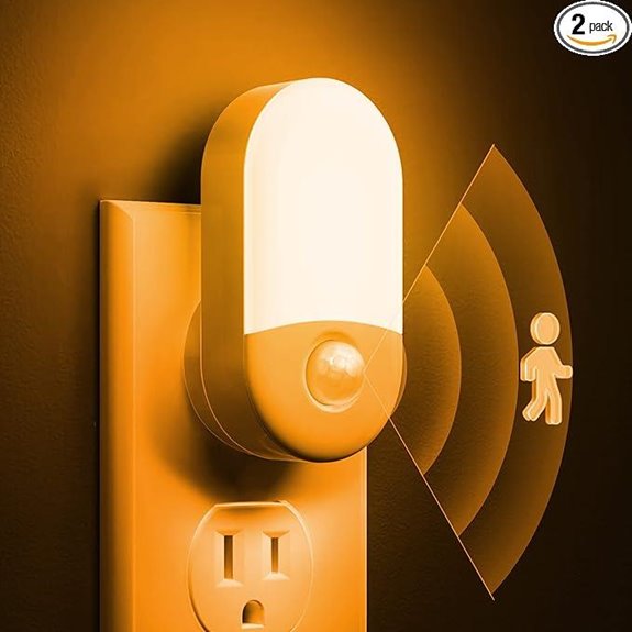 LOHAS Amber Night Light 2-Pack with Motion Sensor