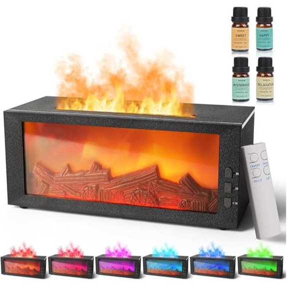 BOHOFAM Aromatherapy Diffuser with Oils and Flame Effect