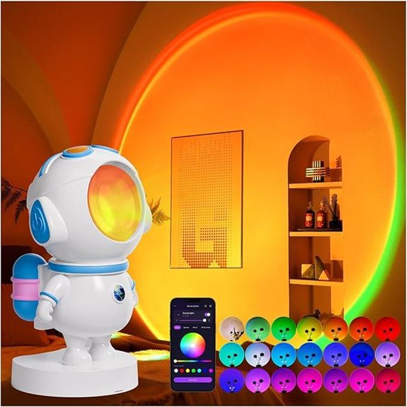 Astronaut Sunset Projector with App Rotating Light