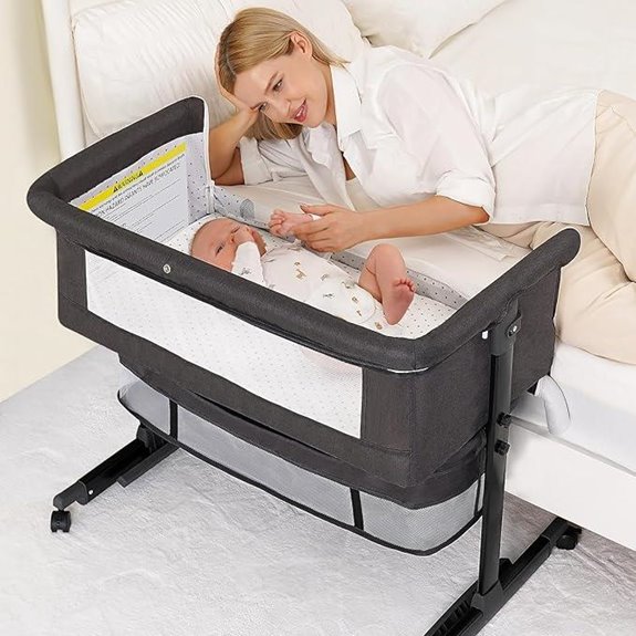 3-in-1 Baby Bassinet with Wheels and Storage