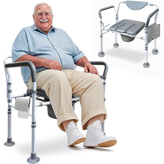 bariatric bedside commode with arms