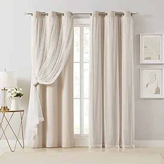 Bujasso Beige 90% Blackout Thermal Window Curtains