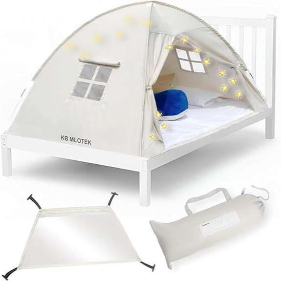 beige indoor play tent