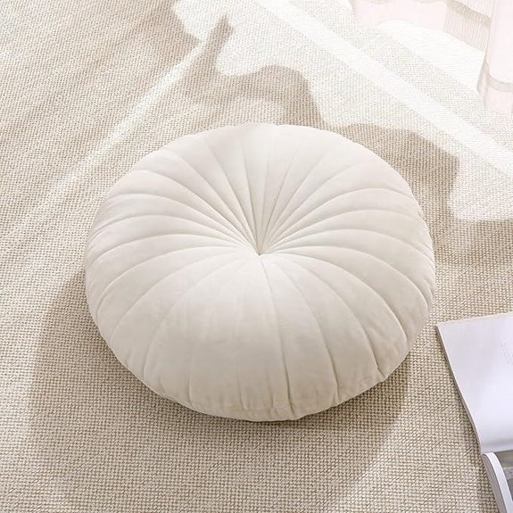 Velvet Meditation Floor Pillow 18-inch Beige
