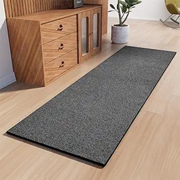 Runner Rug with Non-Slip Backing 2x6 ft Black