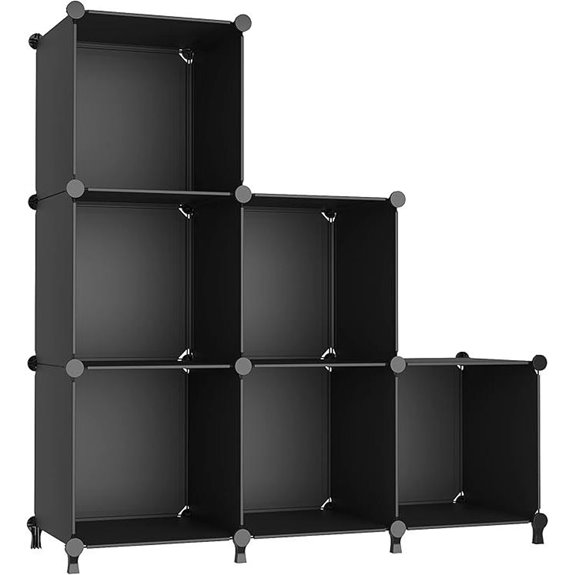 AWTATOS 6-Cube Stackable Storage Organizer Black