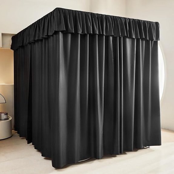 AIKASY Black Bed Canopy Curtains for Bedroom Decor