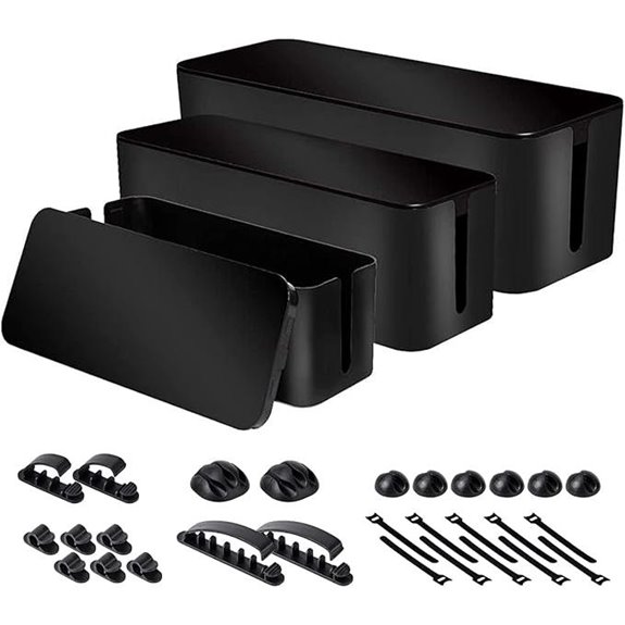 Cable Organizer Set Surge Protector Power Cover Black