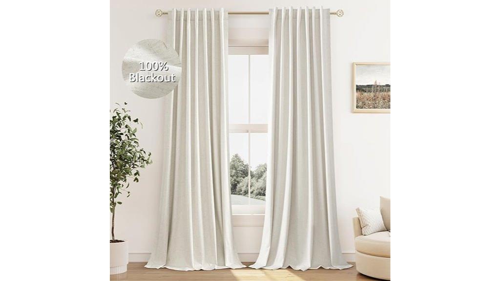 black linen curtain set