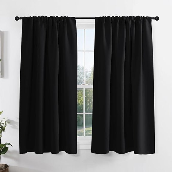 PONY DANCE Black Out Curtains for Small Windows