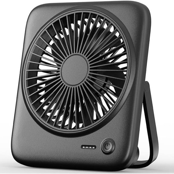 Otlonpe Portable Rechargeable Desk Fan (Black)