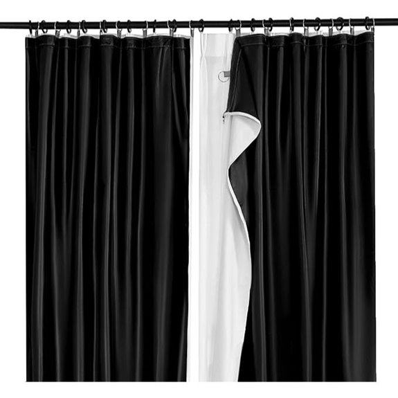 Blackout Curtain Liners with Rings 2 Panels 50x80