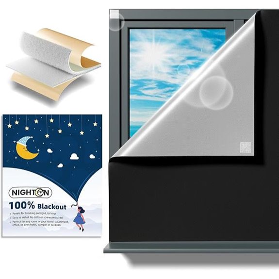 NIGHTON Blackout Curtains 40x57 with Adhesive Strips