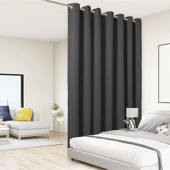 blackout dark grey curtain