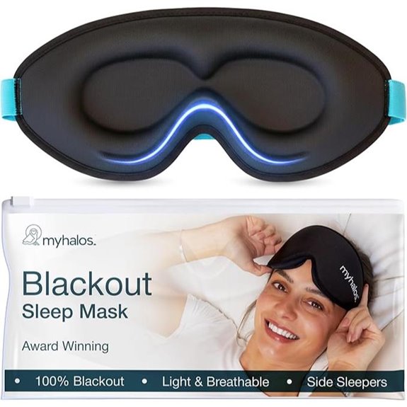 MyHalos Sleep Mask with 3D Blackout & Memory Foam