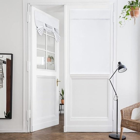 HOMEIDEAS White Blackout Privacy French Door Curtains