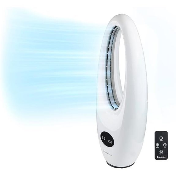Comfort Zone 28-Inch Oscillating Bladeless Tower Fan