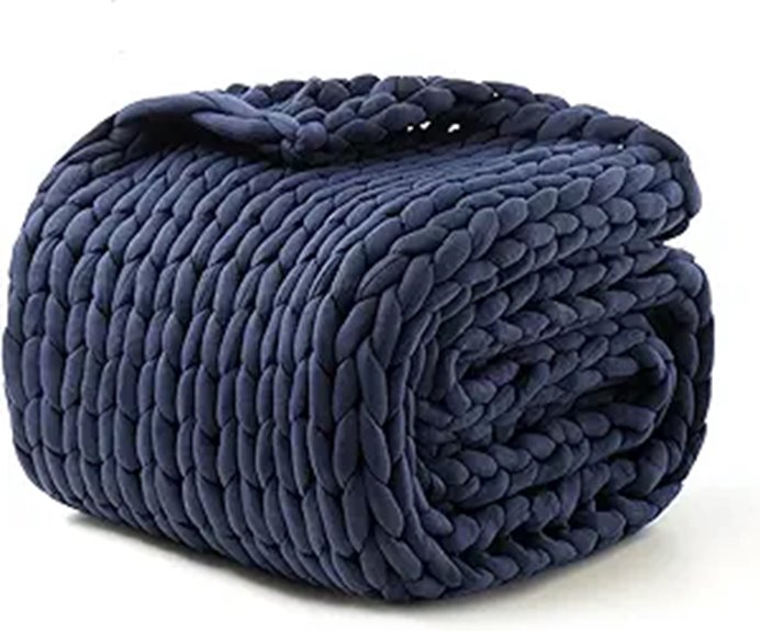 Hand-Knit Weighted Blanket for Adults (Blue 8lbs)