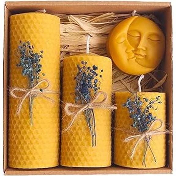Beeswax Candle Set of 4 (Blue)