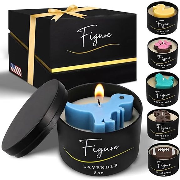 Blue Dinosaur Soy & Beeswax Candle with Lavender