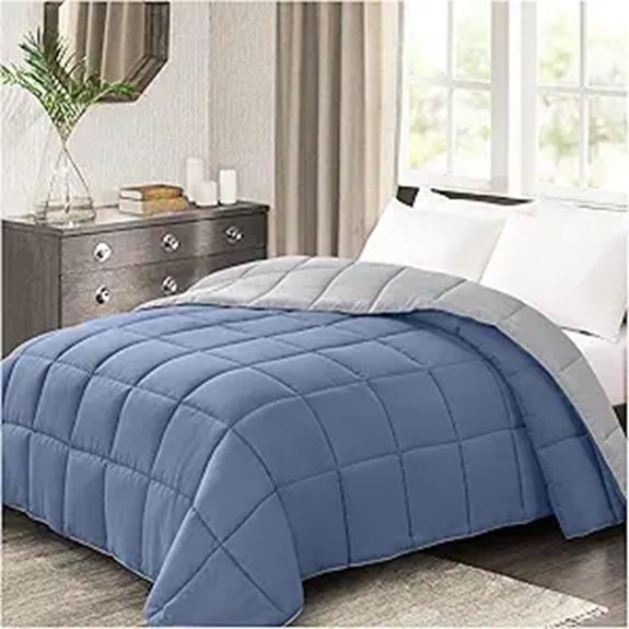 Homelike Moment Queen Comforter - Blue Down Alternative Bed