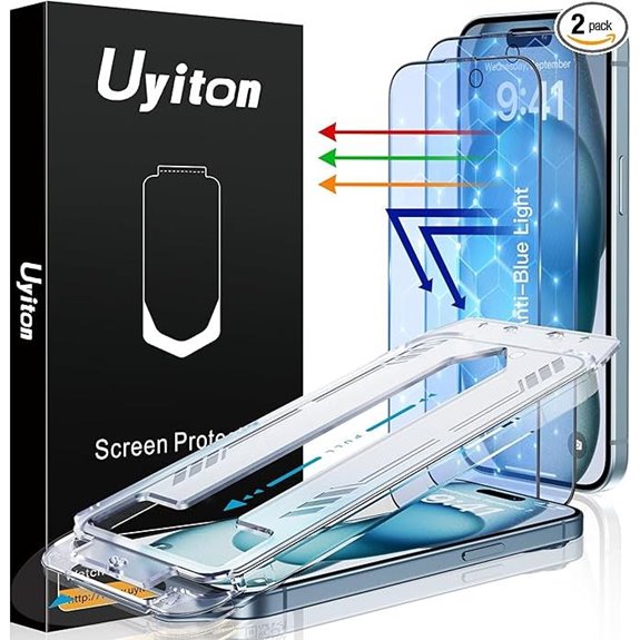 Uyiton Anti-Blue Light Screen Protector for iPhone 15