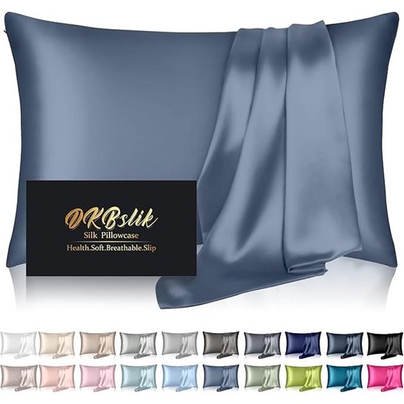 Silk Pillowcase for Hair & Skin Ash Blue